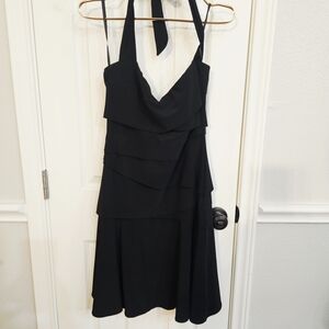White House Black Market Elegant Black Midi Dress